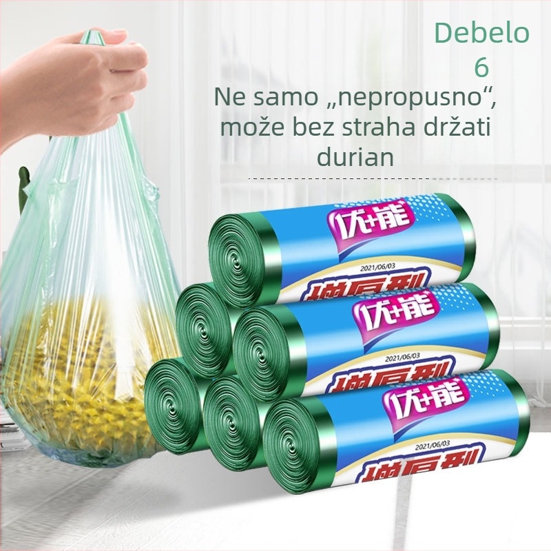 Kućne jednokratne jače vreće za otpad, vest-stil, crne i šarene, ravni otvor, paket od 100 komada
