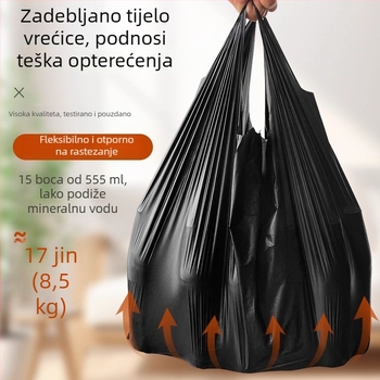 50 komada debelih crnih vrećica za smeće s ručkama, za kućnu i uredsku upotrebu