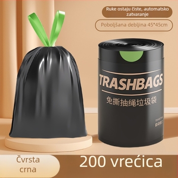 Kućne vrećice za otpad s vrpcom, debeli, velike veličine, otporne na kidanje, plastične, praktično pakiranje