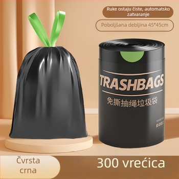 Kućne vrećice za otpad s vrpcom, debeli, velike veličine, otporne na kidanje, plastične, praktično pakiranje