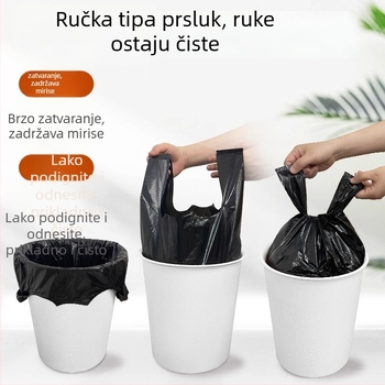 Crne vreće za otpad za kućnu upotrebu, kuhinjske vreće u stilu vest, prijenosne plastične vrećice