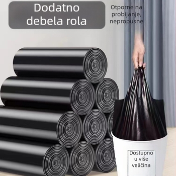 Izuzetno debeli vrećice za smeće, prenosive, kućne, velike i srednje veličine, crne, PE plastika