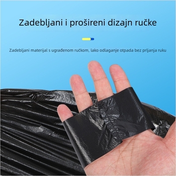 Jednokratne crne vreće za otpad u stilu prsluka, 32×52 cm, za hotele, kućnu i uredsku upotrebu
