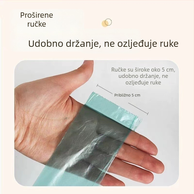 Kuhinjske vrećice za smeće u stilu prsluka, 55 × 70 cm, 100 komada, dvostruke debljine, s ručkama