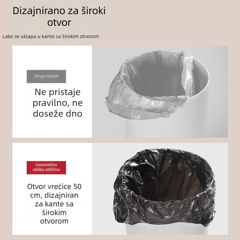 Crne vrećice za smeće u stilu prsluka, jednokratne, za kućnu i uredsku upotrebu, deblje, s ručicama, izdržljive i prilagodljive.