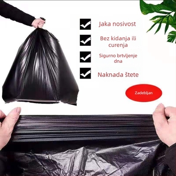 Vreća za otpad u stilu veste, kućna upotreba, prijenosna, srednje–velika, crne, debeli plastični vrećice za kuhinju i kupaonicu, jednokratne