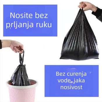 Vreća za otpad u stilu veste, kućna upotreba, prijenosna, srednje–velika, crne, debeli plastični vrećice za kuhinju i kupaonicu, jednokratne