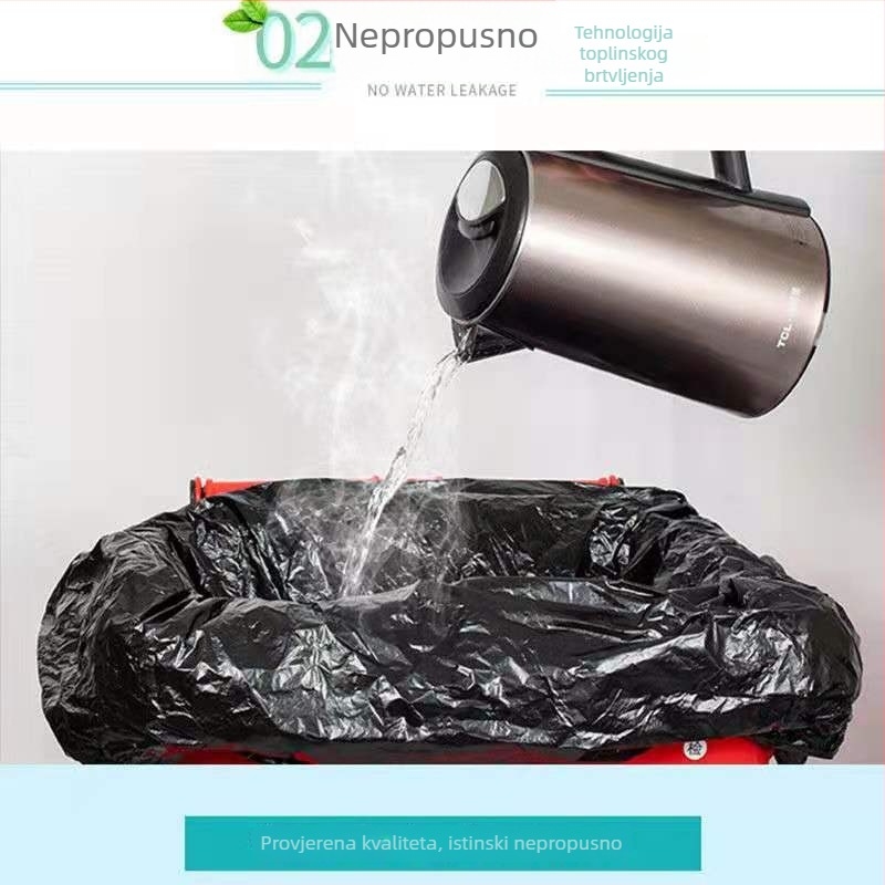 Vreća za otpad u stilu veste, kućna upotreba, prijenosna, srednje–velika, crne, debeli plastični vrećice za kuhinju i kupaonicu, jednokratne