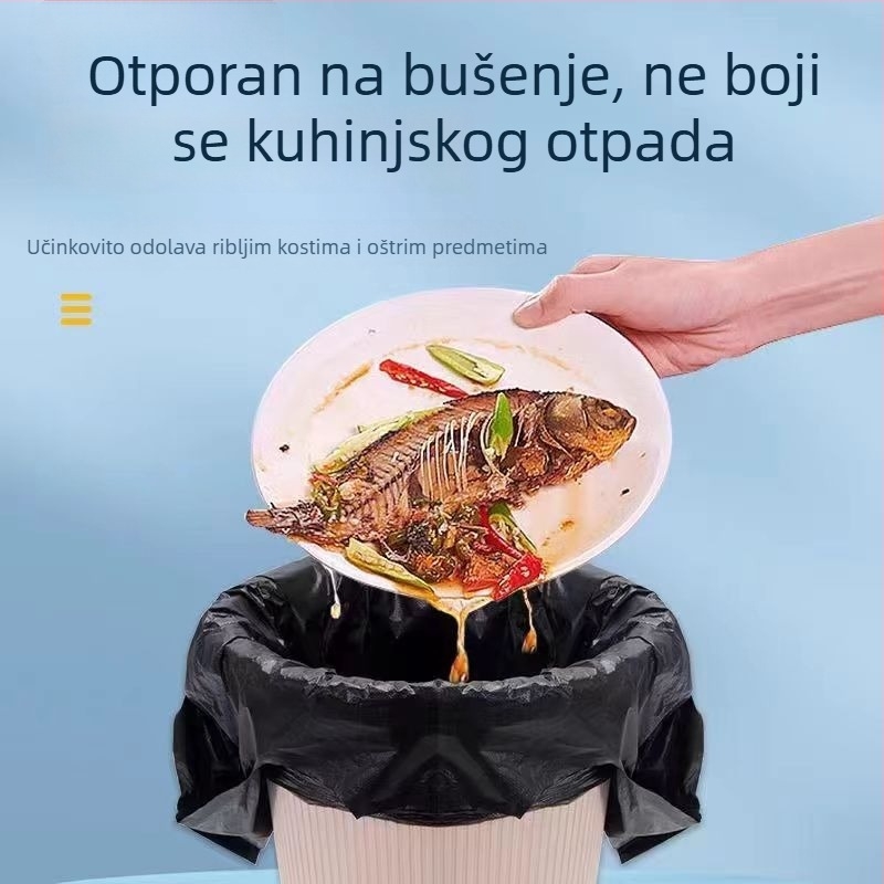 Domaće velike debeli plastični vrećice za smeće, jednokratne, crne, prsluk-stil, za kuhinju i kupaonu