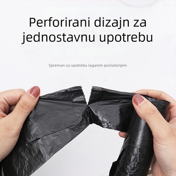 Crne vrećice za otpad s ručkama, ravni otvor, izdržljive
