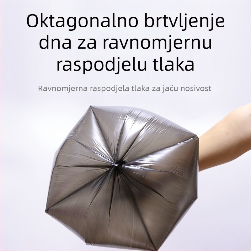 Crne vrećice za otpad s ručkama, ravni otvor, izdržljive