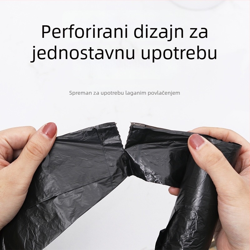 Crne vrećice za otpad s ručkama, ravni otvor, izdržljive