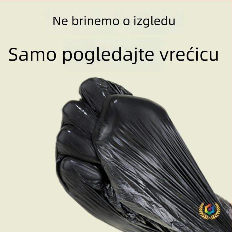☽ Čvrste jednokratne crne vreće za otpad, u stilu prsluka, 50 komada, za kućnu i uredsku upotrebu, plastika