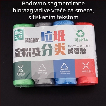 Biološki razgradive velike vreće za smeće s vezom, za kućnu uporabu i odvajanje kuhinjskog otpada.