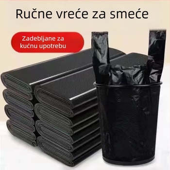 Crne ekstra debeli vrećice za otpad za kućanstvo, PE plastične vrećice, kuhinjski stil vest