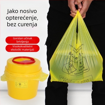 Žute vreće za medicinski otpad za klinike, velike i debele, u stilu veste, s ručkama, plastične vreće za bolničku upotrebu
