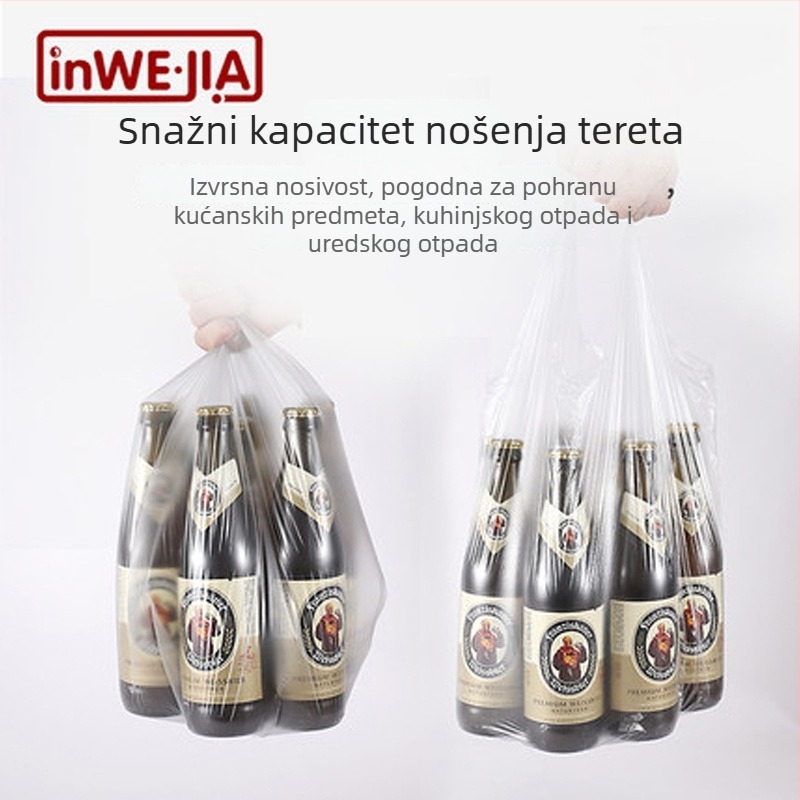 inwejia Kućne debele vrećice za otpad, prijenosne, kuhinjske vreće, stil prsluka, otvor s ravnim krajem, srednje, male i velike