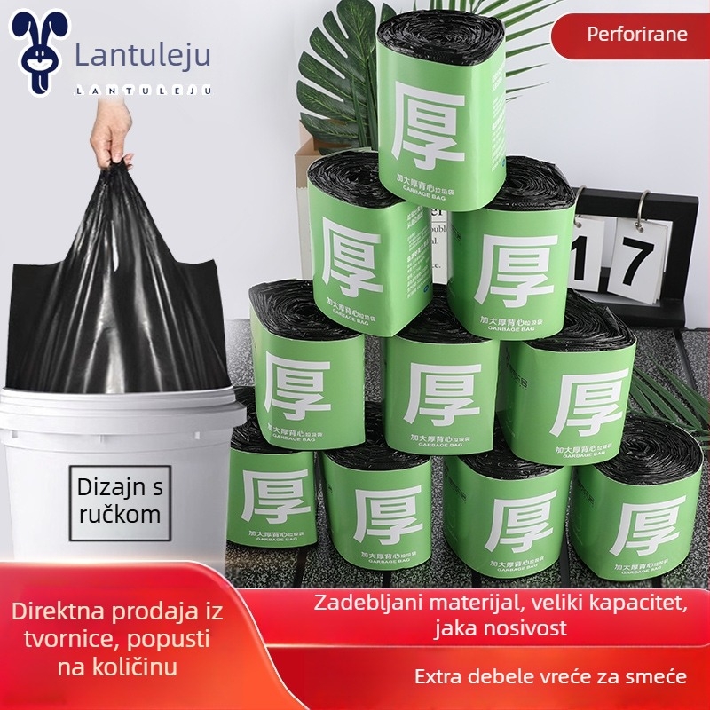 Velike vreće za smeće u stilu prsluka, kućna upotreba, debele plastične vreće za kuhinju
