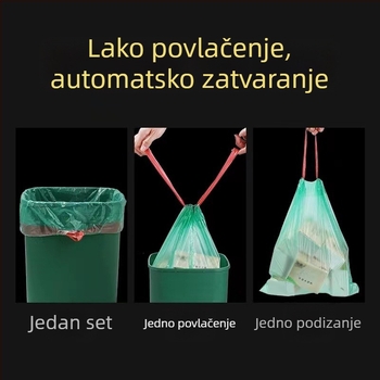 Vreće za smeće sa šnornim zatvaranjem, kućne, prenosive, debele, povoljno pakiranje za kuhinjske kante, srednja i velika veličina