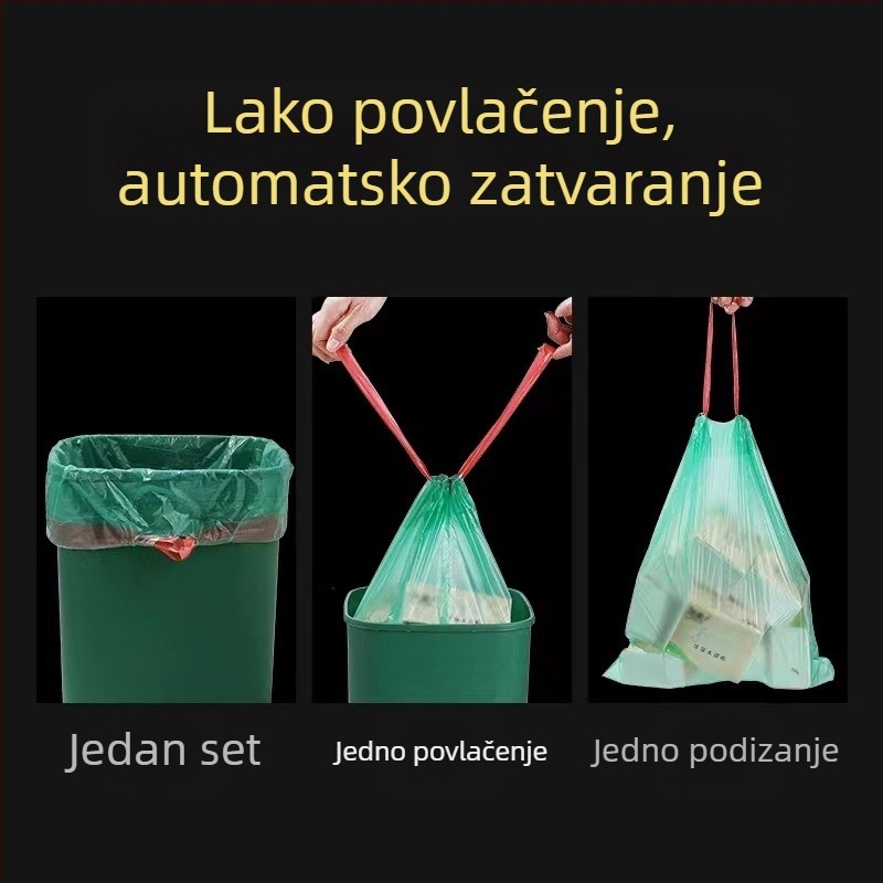 Vreće za smeće sa šnornim zatvaranjem, kućne, prenosive, debele, povoljno pakiranje za kuhinjske kante, srednja i velika veličina