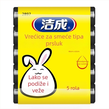 Jednokratne vreće za kuhinjski otpad, stil prsluka, ručno nošenje, velike, debele, crne, 100 komada
