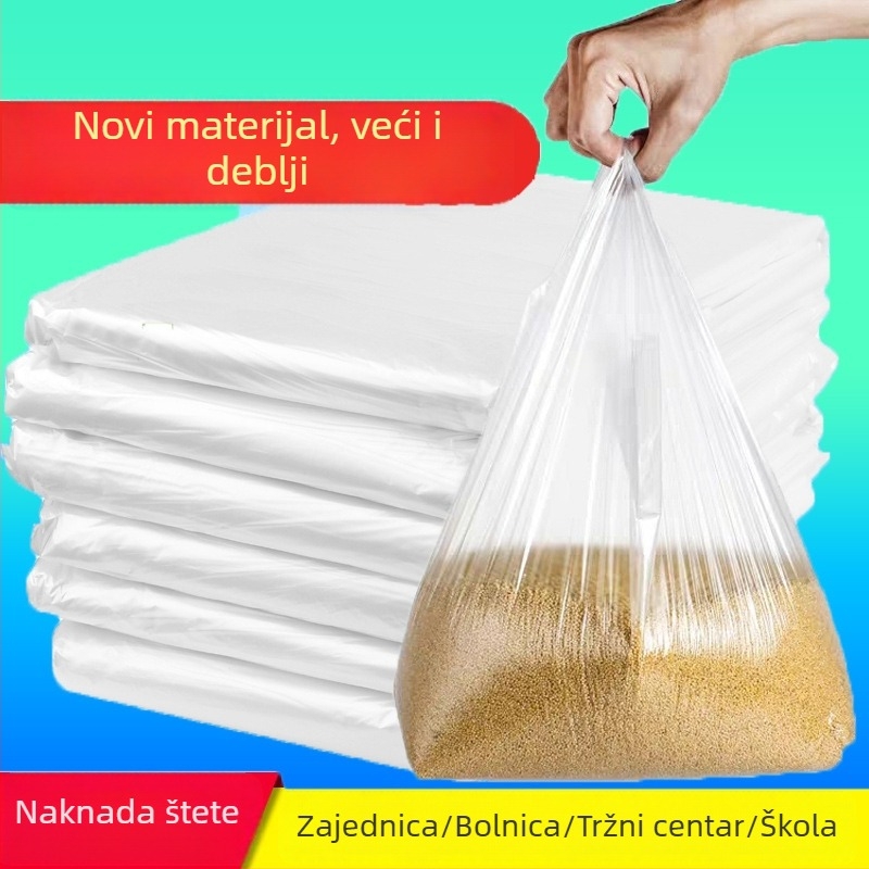Jednokratne bijele prozirne plastične vrećice za otpad za hotelske sobe, s ravnim otvorom, komercijalna upotreba