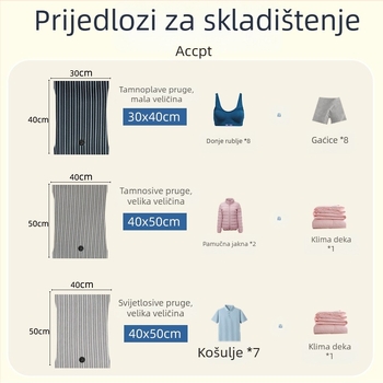 Zhen Ni debela vakuumska vrećica za kompresiju, ručno uvijena, bez pumpe, za putovanja, studentske domove i službena putovanja
