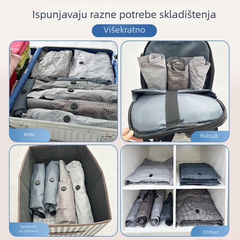 Zhen Ni debela vakuumska vrećica za kompresiju, ručno uvijena, bez pumpe, za putovanja, studentske domove i službena putovanja