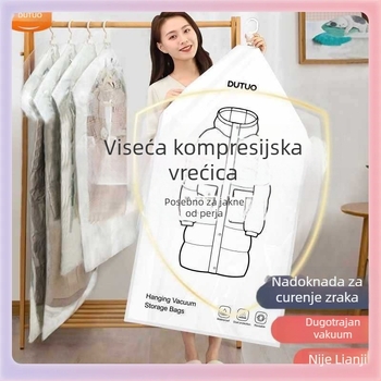 Vješena vakuumska vrećica za odlaganje odjeće, kompresijska vrećica za garderobu