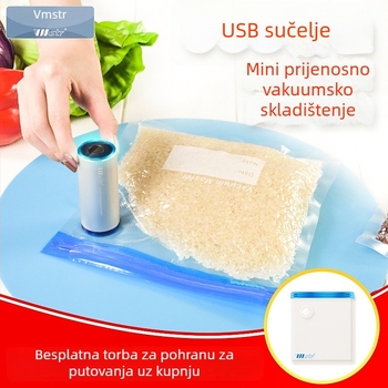 Vmstr Mini vakuumski uređaj V3 — Prenosni ručni vakuum za odjeću, pokrivače i skladištenje hrane