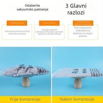 Prozirna vakuumska vrećica za odjeću, zaštita od gušenja, PA+PE materijal