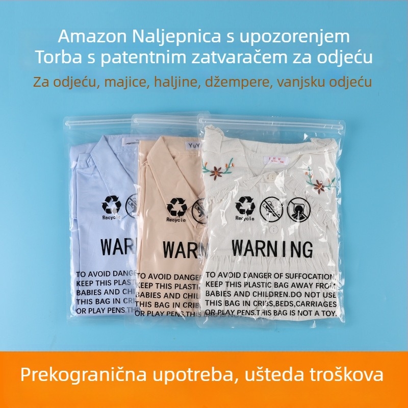 Prozirna vakuumska vrećica za odjeću, zaštita od gušenja, PA+PE materijal