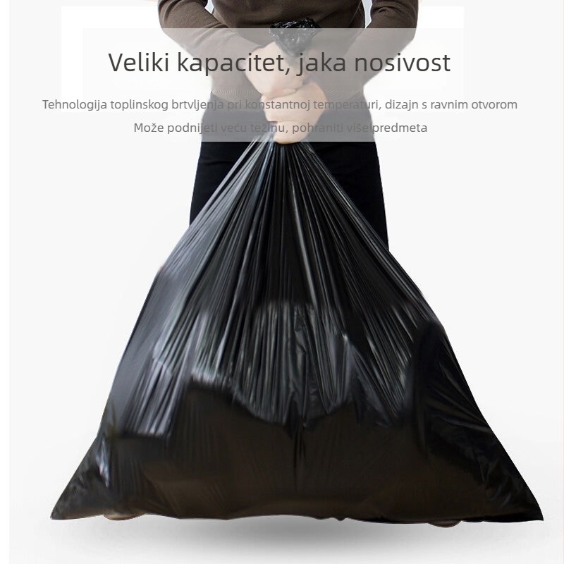 Ogromna vreća za smeće, debela, industrijske kvalitete, crna, 60 cm, za restorane, hotele i objekte, kuhinja i kućna upotreba
