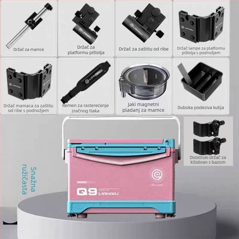 Lianqiu Q9 honeycomb kutija za ribolov – nadogradni aluminijsko-magnezij komponenti, komplet 29 L