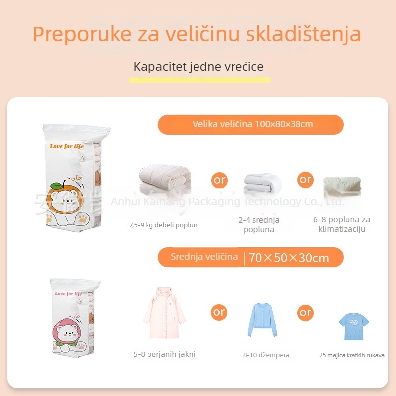 Ekstra velike 3D vreće za pohranu za sezonske odjeće i pokrivače