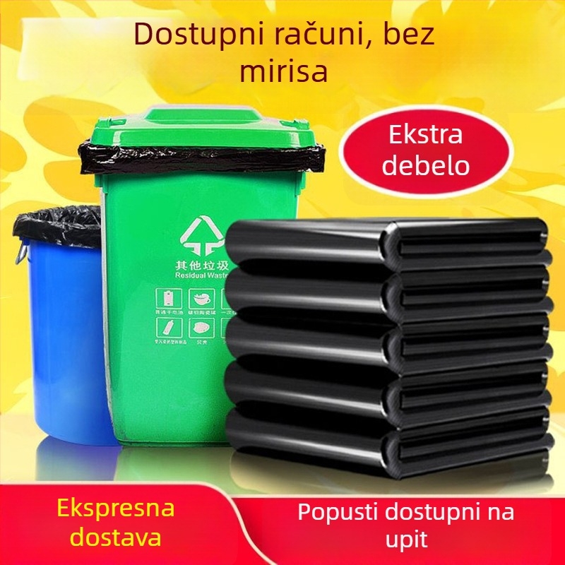 Poslovne vreće za smeće, velike veličine, ojačane, ekstra velike, s ravnim otvorom, plastične vreće za vanjsku upotrebu, sanitacija, ugostiteljstvo i upravljanje nekretninama