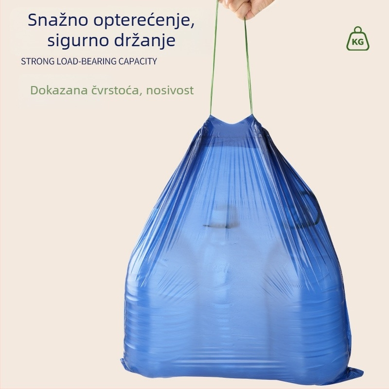 Velike crne vreće za smeće sa vrpcom, za vanjsku upotrebu u sanitaciji i ugostiteljstvu