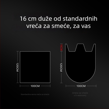 Ejie Crne Debele Vreće Za Otpad Za Komercijalne Koševe Za Čišćenje, Velike, S Mogućnošću Zavezivanja, HDPE, 1 Kom