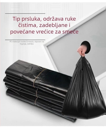 Crne plastične vrećice za otpad s vest-stilom, za kućnu i kuhinjsku upotrebu, veleprodajno pakiranje
