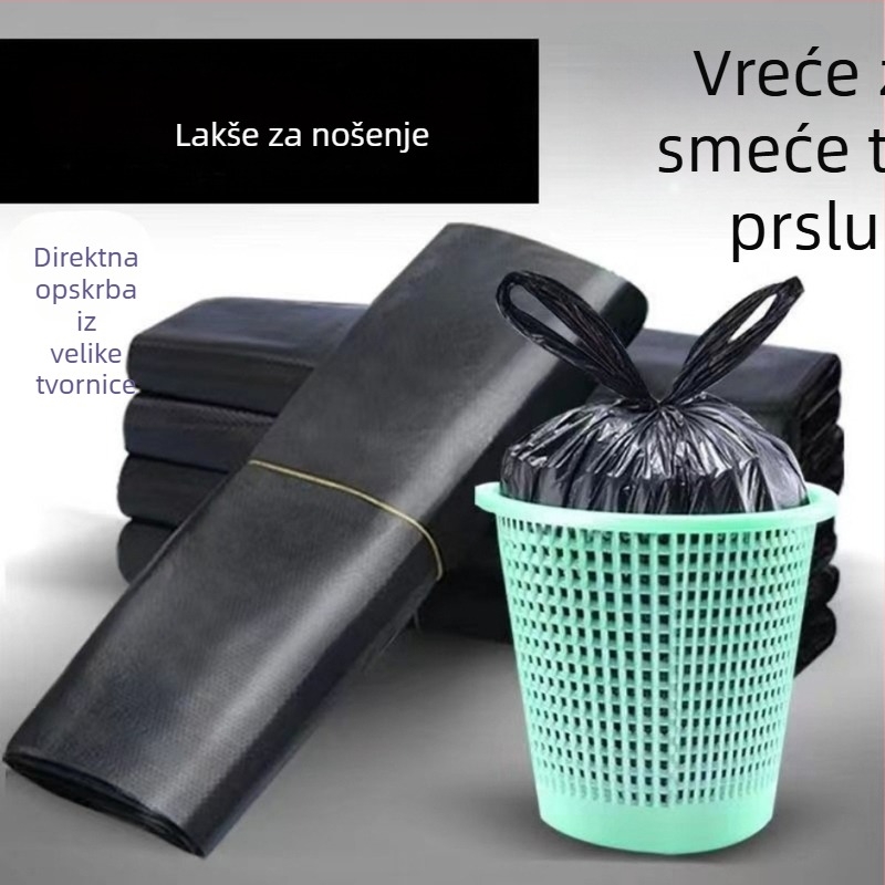 Vreće za smeće s drškama, plastične vreće u stilu prsluka za kućnu upotrebu, ekonomično pakiranje, ekstra debele, velike kapacitete