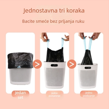 Vreće za smeće sa šnurnim zatvaranjem, prenosne, debele, velike veličine, jednokratne plastične vrećice za kućanstvo i kuhinju, ekonomsko pakiranje