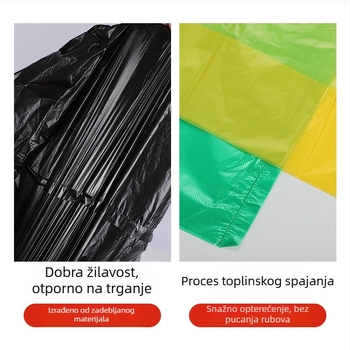 Debljane kuhinjske vreće za otpad za kućnu upotrebu, ekološki prihvatljive za komercijalnu upotrebu, zelene vrećice za otpad hrane s plosnim otvorom, velike i ekstra velike veličine