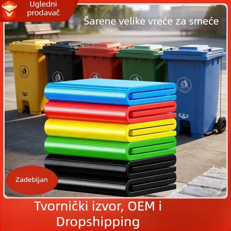 Debljane kuhinjske vreće za otpad za kućnu upotrebu, ekološki prihvatljive za komercijalnu upotrebu, zelene vrećice za otpad hrane s plosnim otvorom, velike i ekstra velike veličine