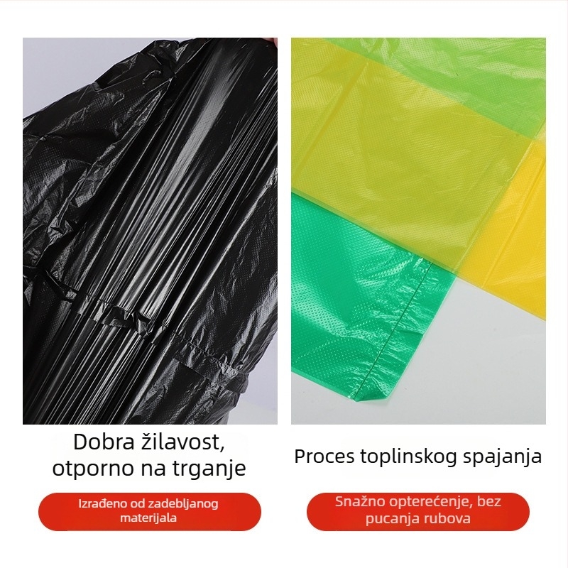 Debljane kuhinjske vreće za otpad za kućnu upotrebu, ekološki prihvatljive za komercijalnu upotrebu, zelene vrećice za otpad hrane s plosnim otvorom, velike i ekstra velike veličine