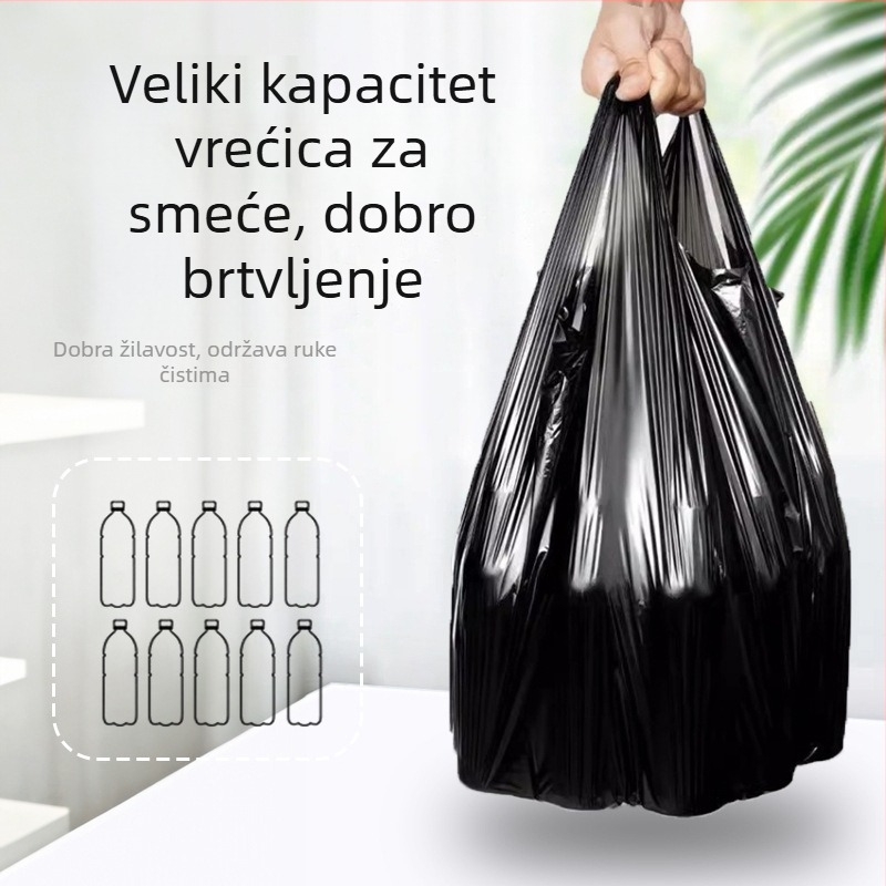 Kućne vreće za smeće, debeli, velike veličine, prijenosne, crne, kuhinjske