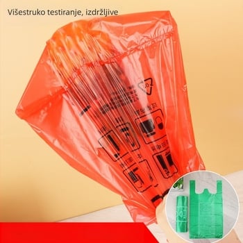 Debljane kuhinjske vreće za otpad, ekološke i zelene, s ravnim otvorom, prijenosne plastične vreće