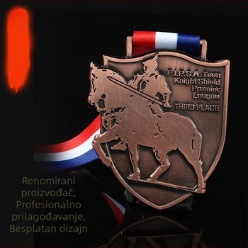 Maraton medalje od zinkove legure sa emajliranim bakrenim završetkom