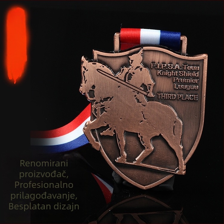 Maraton medalje od zinkove legure sa emajliranim bakrenim završetkom