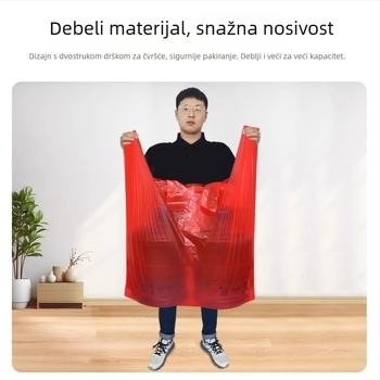 Domaće crvene vreće za smeće u stilu veste, povećane i debele, kuhinjske jednokratne plastične vreće, povoljno pakiranje