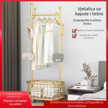 Prilagodljiva mobilna vješalica za kapute za dnevni boravak i spavaću sobu, moderni minimalistički podni držač za odjeću